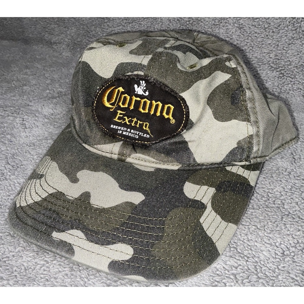 Vintage Corona Extra SnapBack Camo Cap Hat Green‎ Adjustable Adult Sized